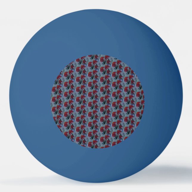 Pelota De Ping Pong Red Daisies (Anverso)