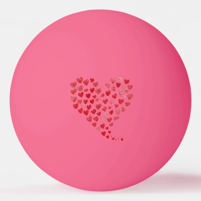 Pelota De Ping Pong Red Hearts Valentine's Day (Reverso)