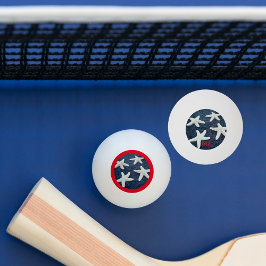Pelota De Ping Pong Red White and Blue Starfish Nautical USA