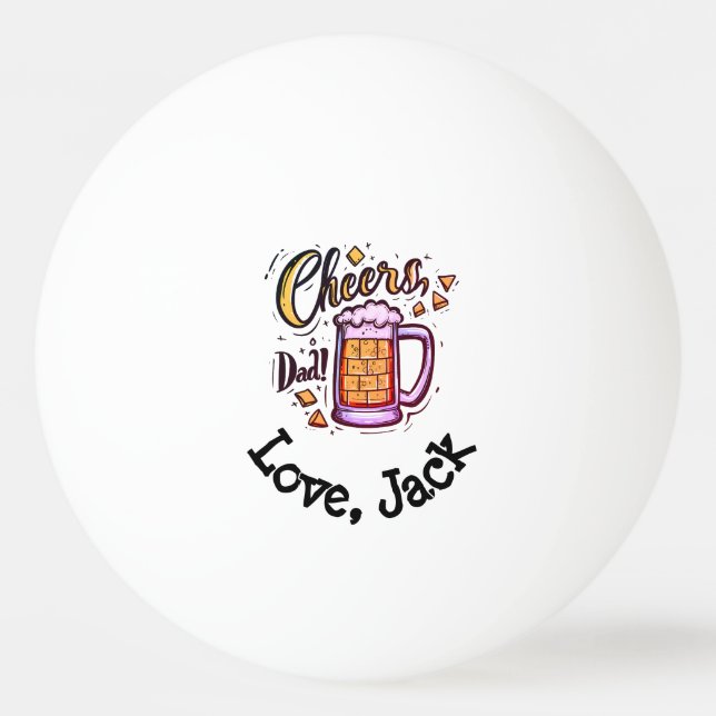 Pelota De Ping Pong Regalo del Día del Padre Personalizado de los Niño (Anverso)