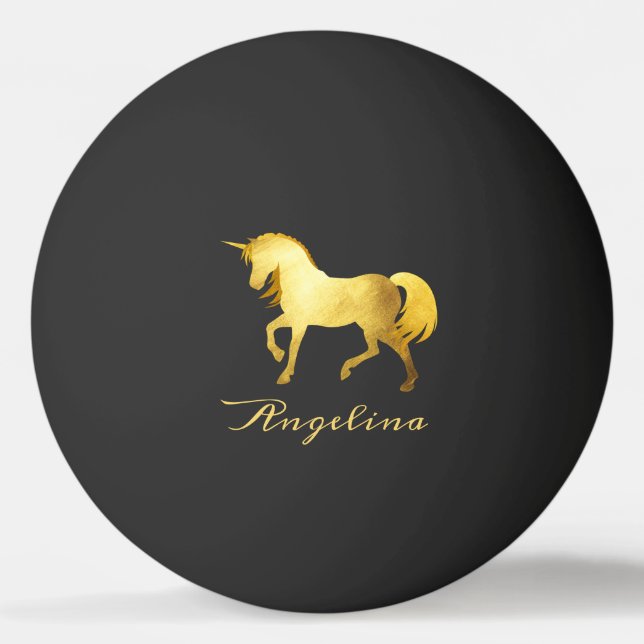 Pelota De Ping Pong Relieve metalizado dorado de lujo Girly y Moda Uni (Anverso)