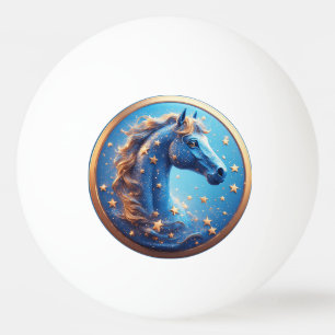 Pelota De Ping Pong Retrato de caballo de dibujos animados encantador