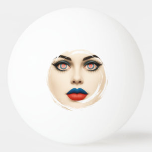 Pelota De Ping Pong Retrato de cara con bandera croata – Arte pop con