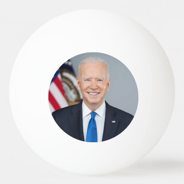 Pelota De Ping Pong Retrato de la Casa Blanca del presidente Joe Biden (Anverso)