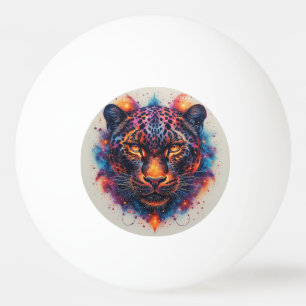 Pelota De Ping Pong Retrato de pantera con elementos ígneos abstractos