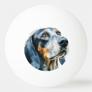 Pelota De Ping Pong retrato de sabueso coon de garrapata azul