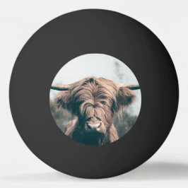 Pelota De Ping Pong Retrato de vaca Highland