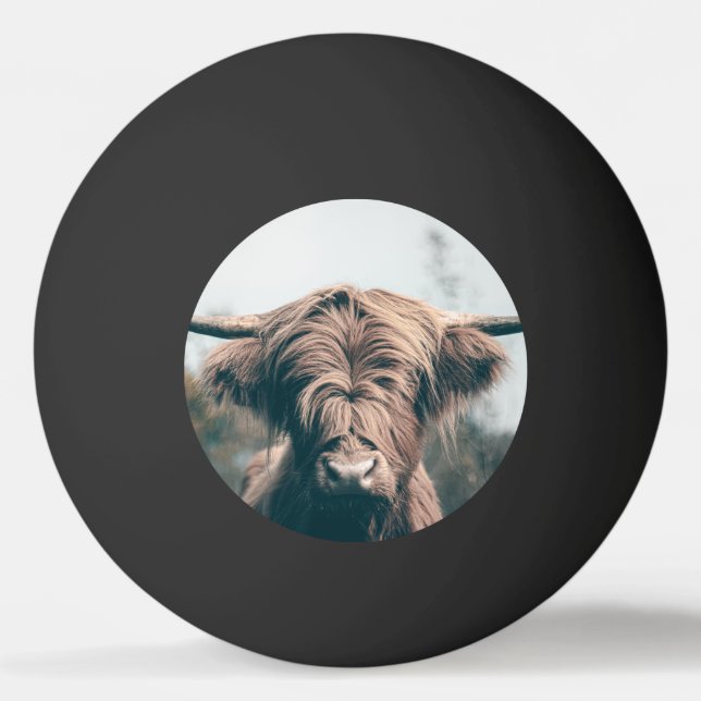 Pelota De Ping Pong Retrato de vaca Highland (Anverso)