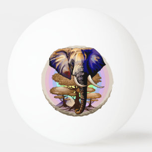 Pelota De Ping Pong Retrato surrealista de elefante africano