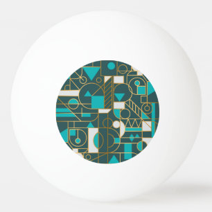 Pelota De Ping Pong Retro Geométrico: Poster de arte Minimalista.