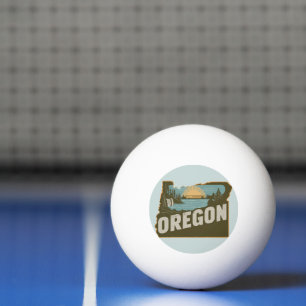 Pelota De Ping Pong Retro Oregon Silhouette