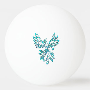 Pelota De Ping Pong Risas verde azuladas de Fénix Azul