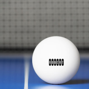 Pelota De Ping Pong Robert Mens Nombre En Blanco Y Negro,