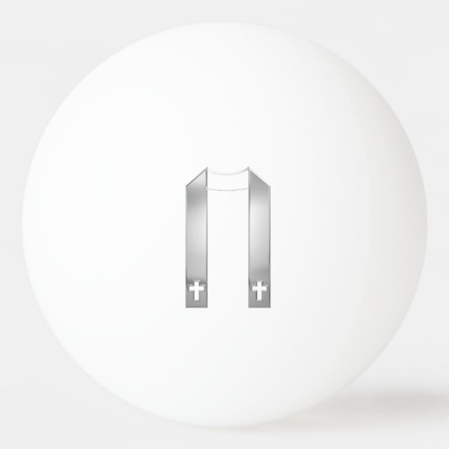 Pelota De Ping Pong Robo del sacerdote plateado 3-D (Anverso)