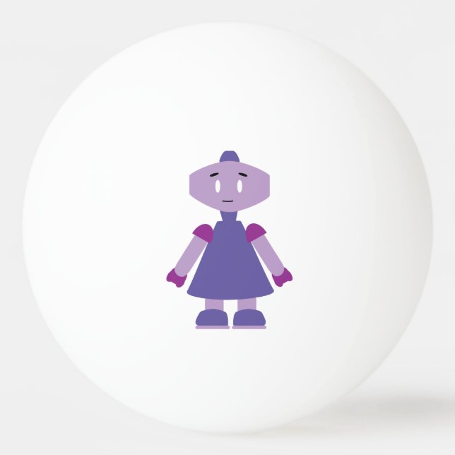 Pelota De Ping Pong Robot chica personalizado (Reverso)