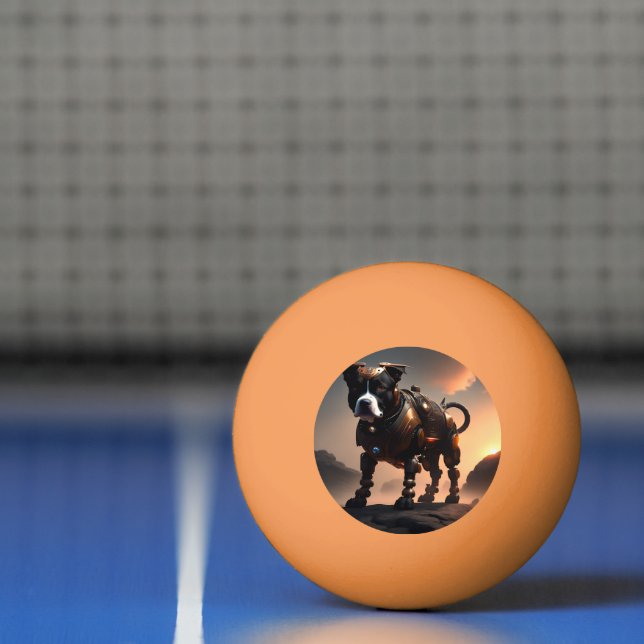 Pelota De Ping Pong Robot Staffordshire Bull Terrier, Ping Pong Ball (Neto)