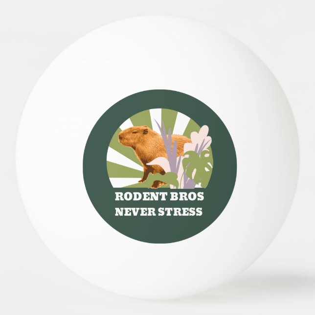 Pelota De Ping Pong Rodent Bros Nunca Estrés divertido Carpincho (Anverso)