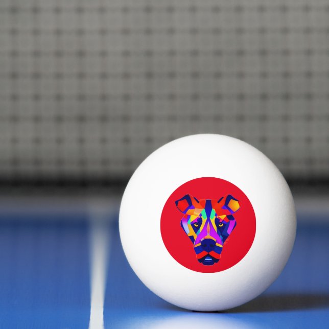 Pelota de ping pong roja de 3 estrellas para perro (Neto)