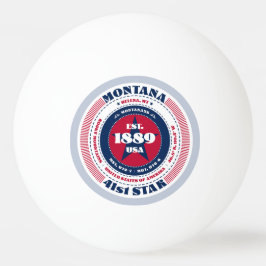 Pelota De Ping Pong Rojo, blanco y azul círculo de Montana