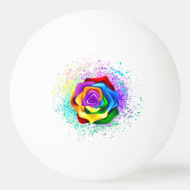 Pelota De Ping Pong Rosa arcoiris colorido (Anverso)