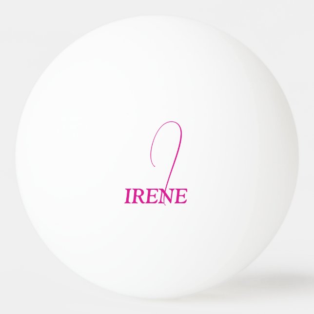 Pelota De Ping Pong Rosa Brillante Monogramado (Anverso)