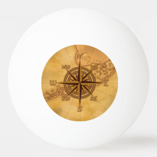 Pelota De Ping Pong Rosa de compás antiguo del estilo