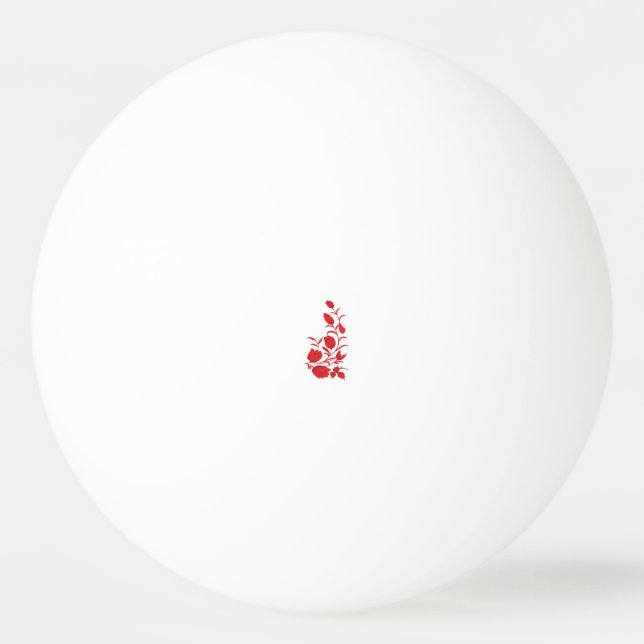 Pelota De Ping Pong Rosa Madder, diseño floral de Thunderbird (Anverso)