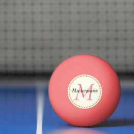 Pelota De Ping Pong Rosa personalisiert mit Monogramm