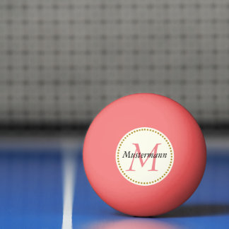 Pelota De Ping Pong Rosa personalisiert mit Monogramm