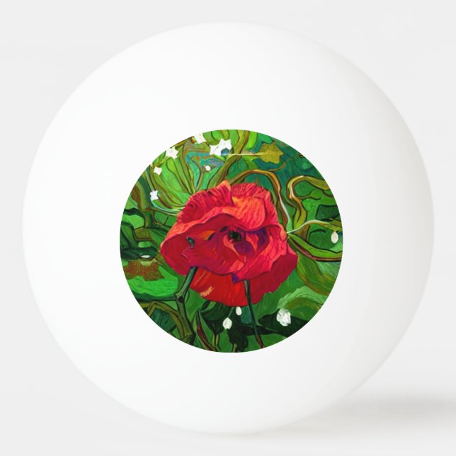 PELOTA DE PING PONG ROSA ROJA  (Anverso)