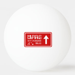 Pelota De Ping Pong Rótulo de la autopista de Marte