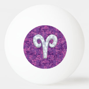 Pelota De Ping Pong Rótulo Zodiac Pearl Aries en decoración de camo di