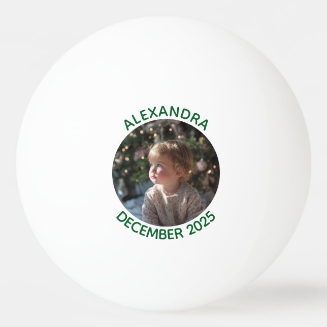 Pelota De Ping Pong Round Holiday Family Photo (Anverso)