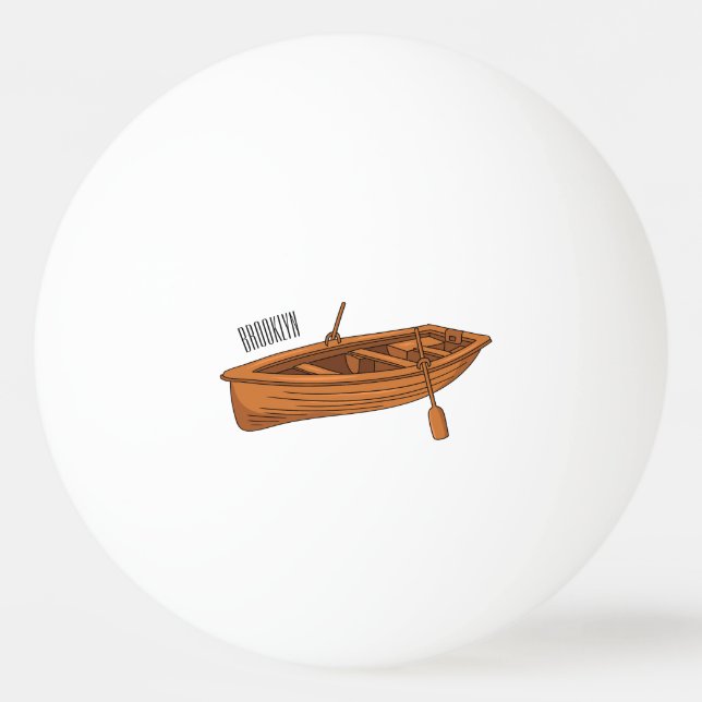 Pelota De Ping Pong Rowboat cartoon illustration (Anverso)