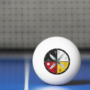 Pelota De Ping Pong Rueda de la medicina Mandala Ronda indígena