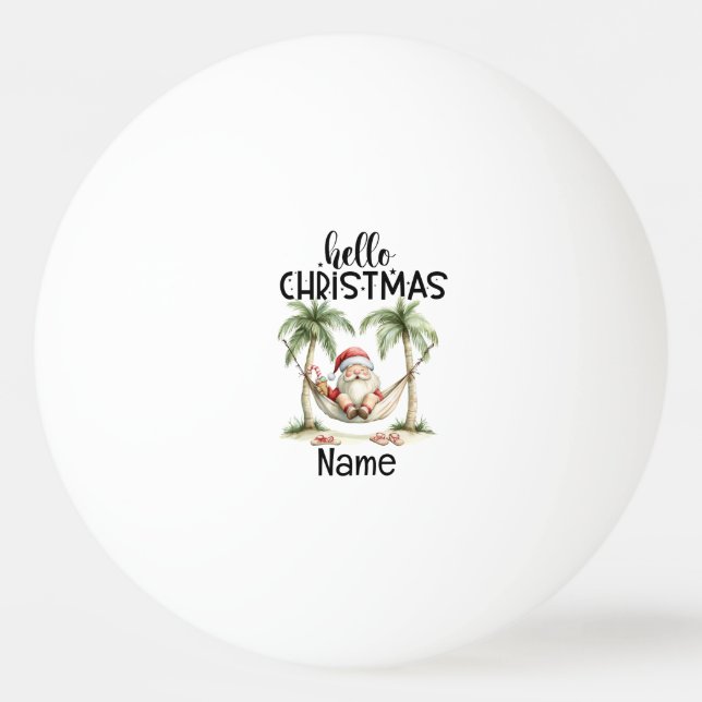 Pelota De Ping Pong Santa Claus en los Navidades de playa en julio (Anverso)