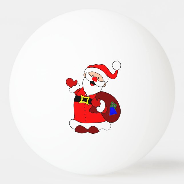 Pelota De Ping Pong Santa Claus y el clipart de la bolsa de regalo (Reverso)
