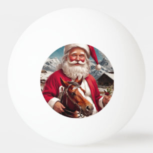 Pelota De Ping Pong Santa de la Montaña Rocky y su caballo