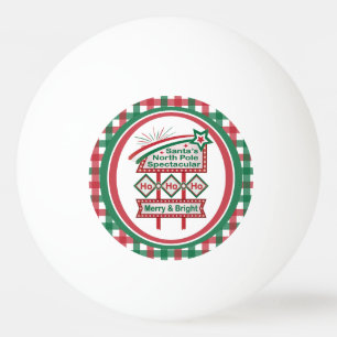 Pelota De Ping Pong Santa Marquee Retro - Ho Ho Merry & Bright