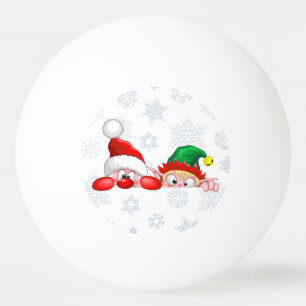 Pelota De Ping Pong Santa y elfo Personajes divertidos y adorables mir