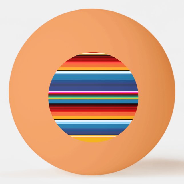 Pelota De Ping Pong Sarape rojo mexicano de oro azul (Anverso)