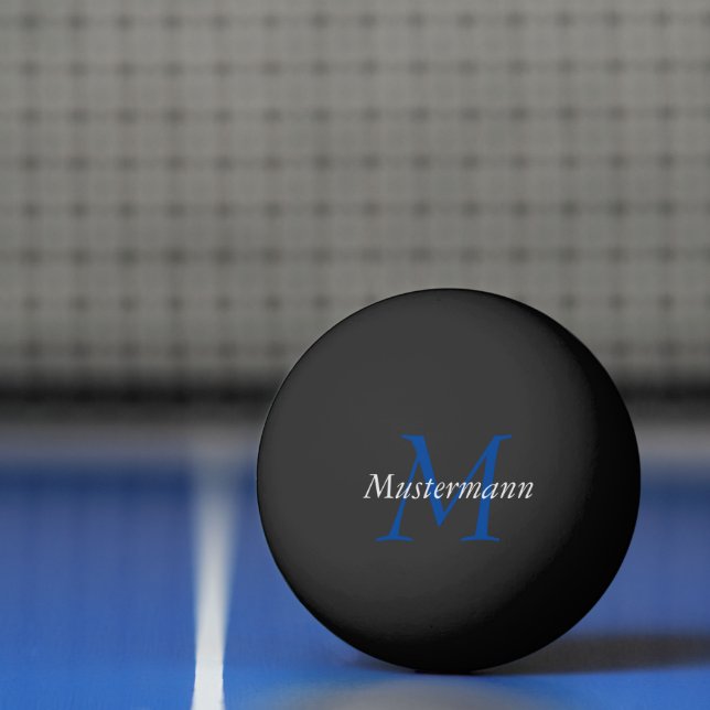 Pelota De Ping Pong Schwarzweiss personalisiert mit Monogramm (Neto)