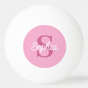 Pelota De Ping Pong Señoras de nombres de script de monograma rosa