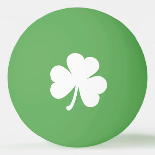 Pelota De Ping Pong Shamrock irlandés blanco   Verde