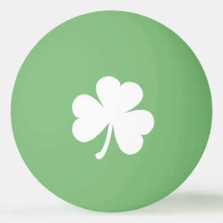 Pelota De Ping Pong Shamrock irlandés blanco | Verde