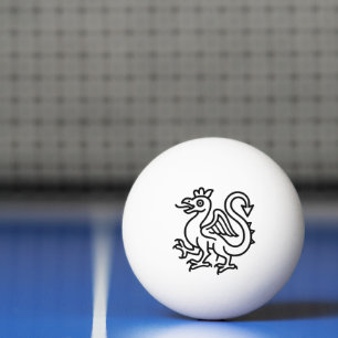 Pelota De Ping Pong Sigilo de Basilisco Medieval Fantasía Heráldica Mi