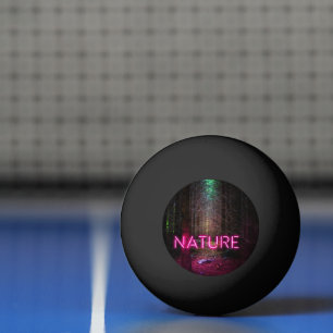 Pelota De Ping Pong Signo de neón magenta de la naturaleza misteriosa 