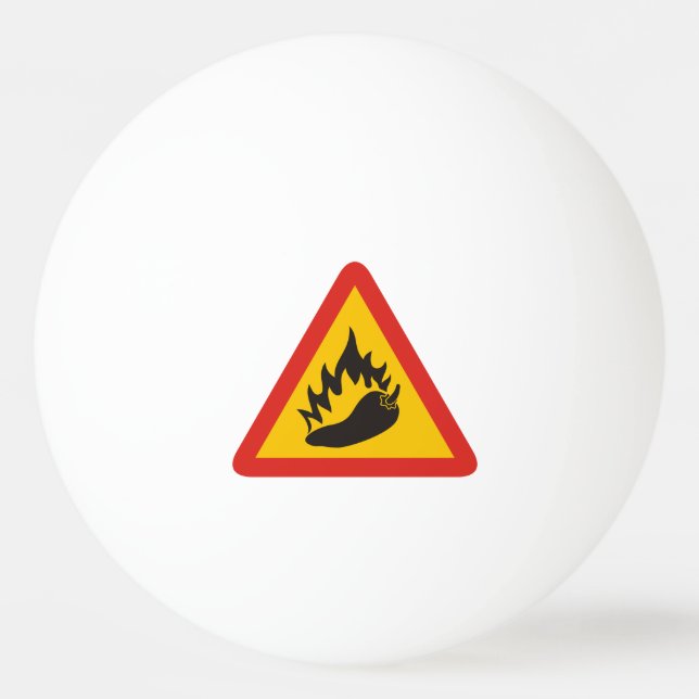 Pelota De Ping Pong Signo de peligro de pimienta caliente (Anverso)