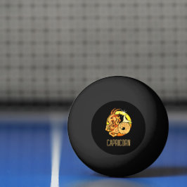 Pelota De Ping Pong Signo de zodiaco de Capricornio marrón y dorado ne