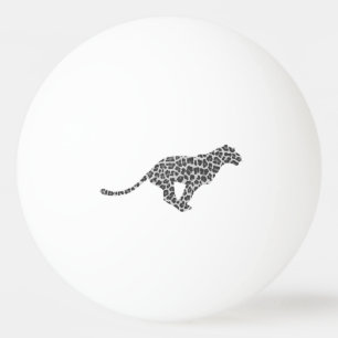 Pelota De Ping Pong Silhouette de Gris y Gris claro Leopardo
